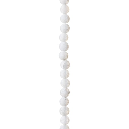 Matte White Crackle Agate Round Beads, 6mm by Bead Landing™